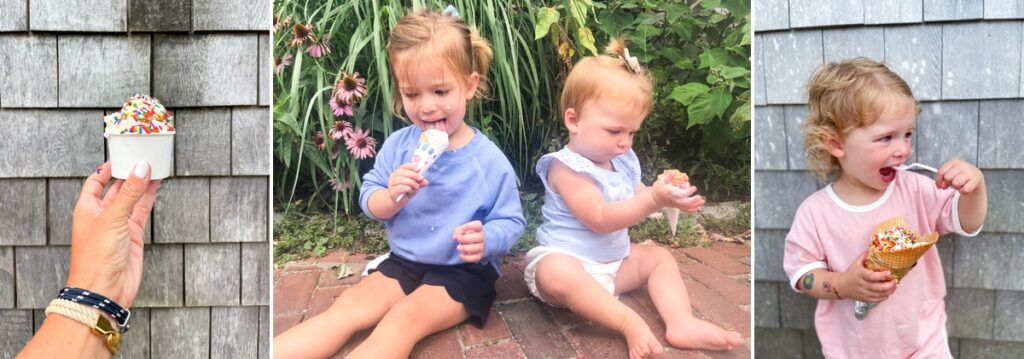 Ice cream from The Juice Bar and 3-Way Scoops on Nantucket.